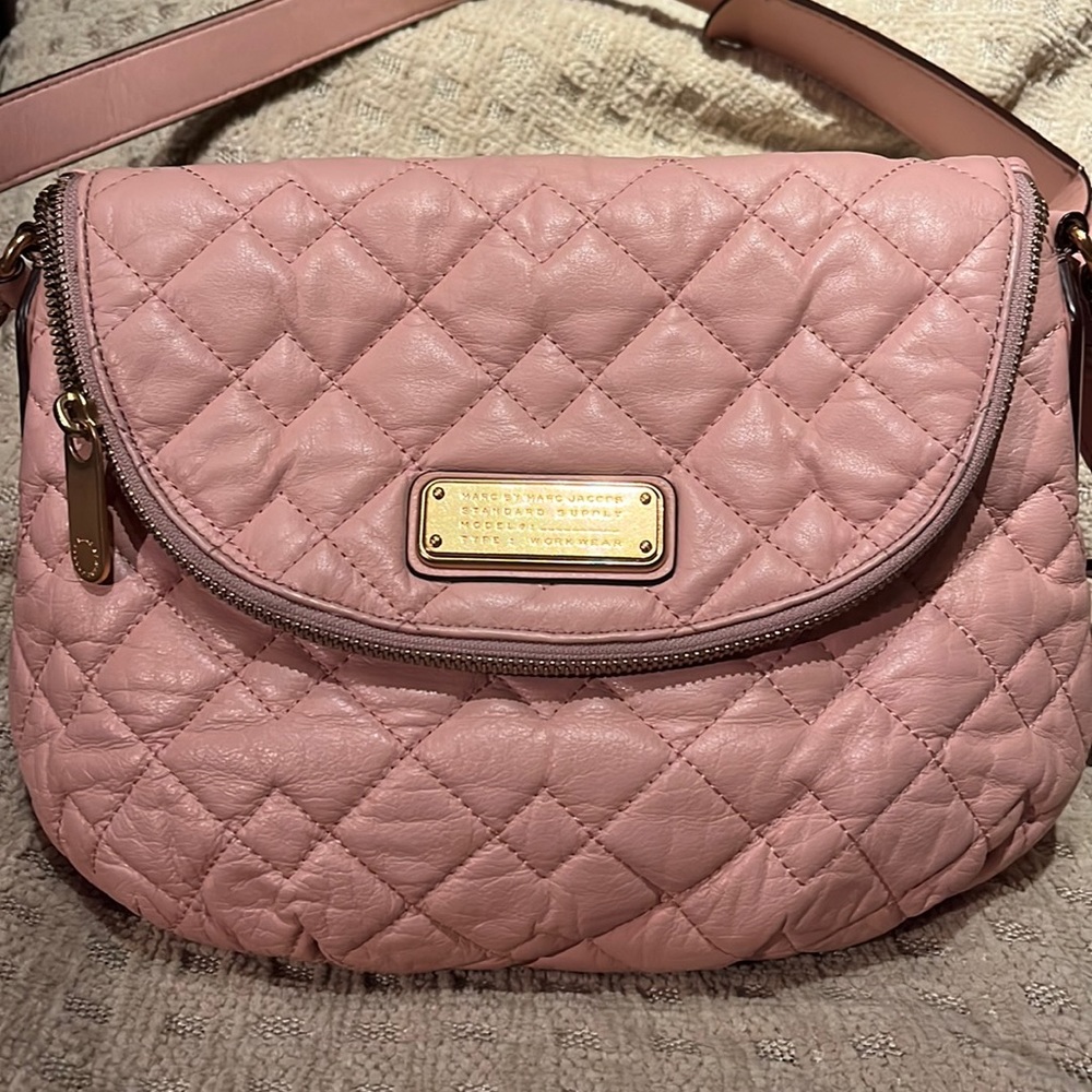 Marc by Marc Jacobs quilted pink leather crossbody bag